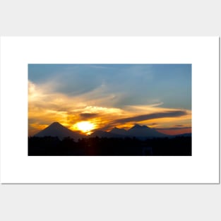 Photograph of Guatemalan Volcanoes Sunset Posters and Art